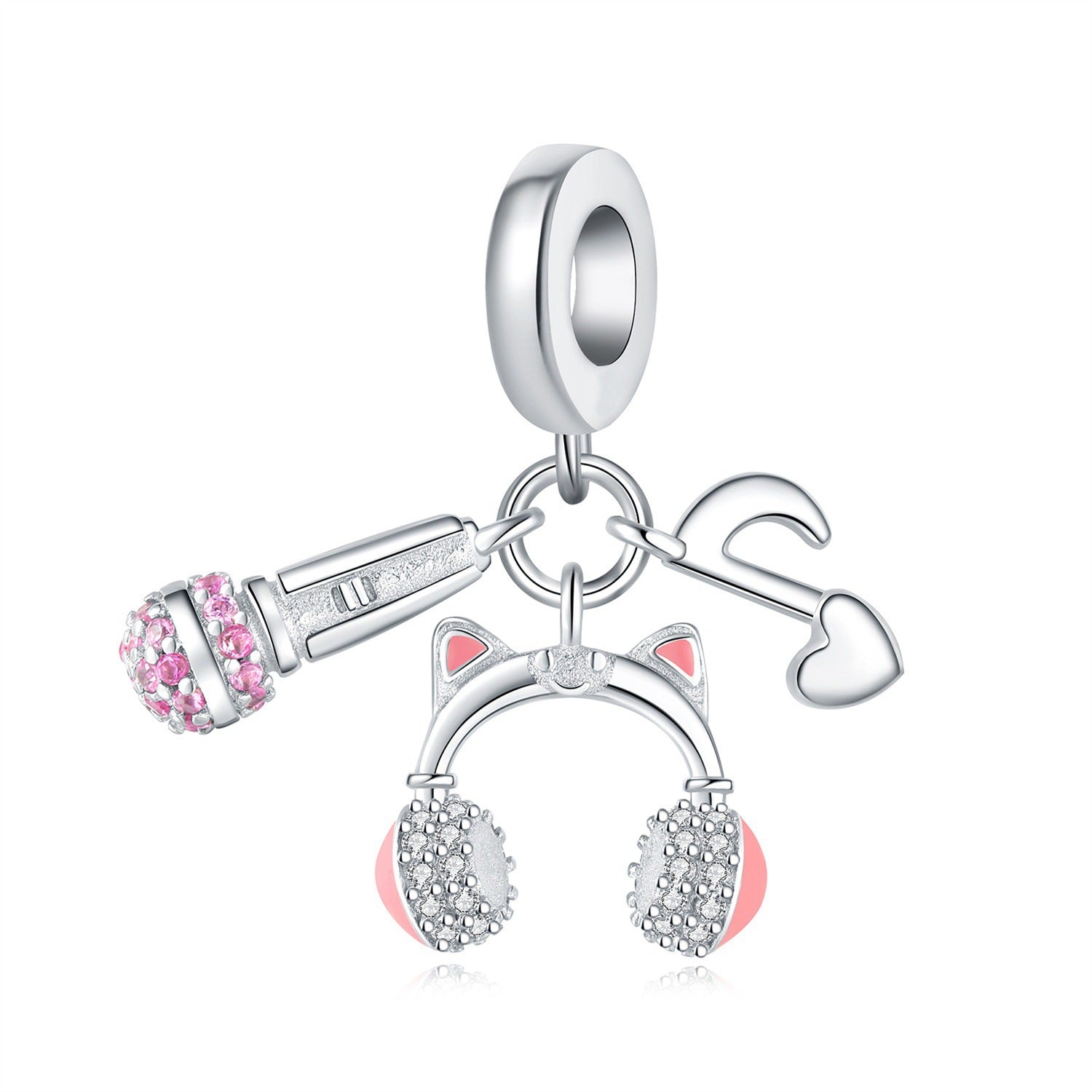 Wholesale Bluetooth earphones coffee beer guitar silver plated Charms