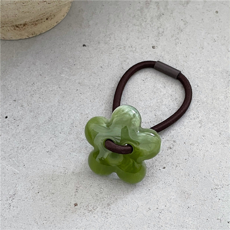 Wholesale Flower Fashion Beads Acrylic Hair Scrunchies