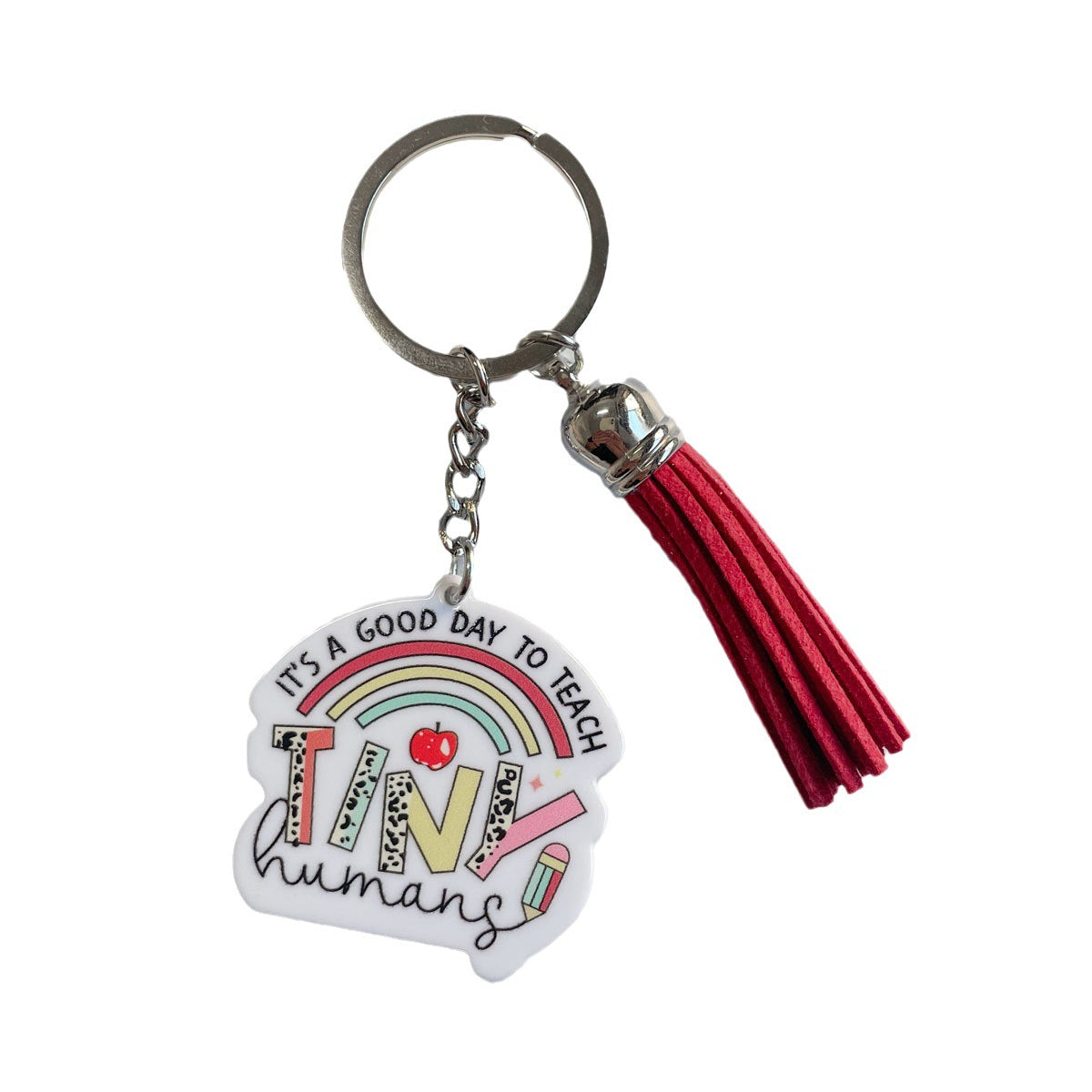 Wholesale Teacher Gifts Acrylic Letter Tassel Pendant Keychain