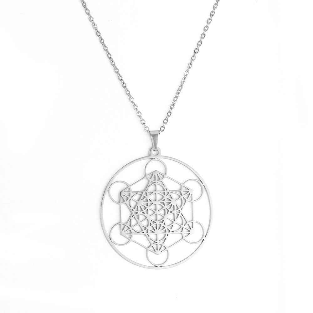 Wholesale Angel Seal Metatron Kabbalah Garden Stainless Steel Necklace