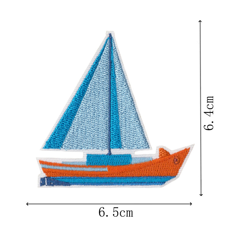 Wholesale Cartoon embroidery subsidy holiday beach vacation style clothing decoration stickers