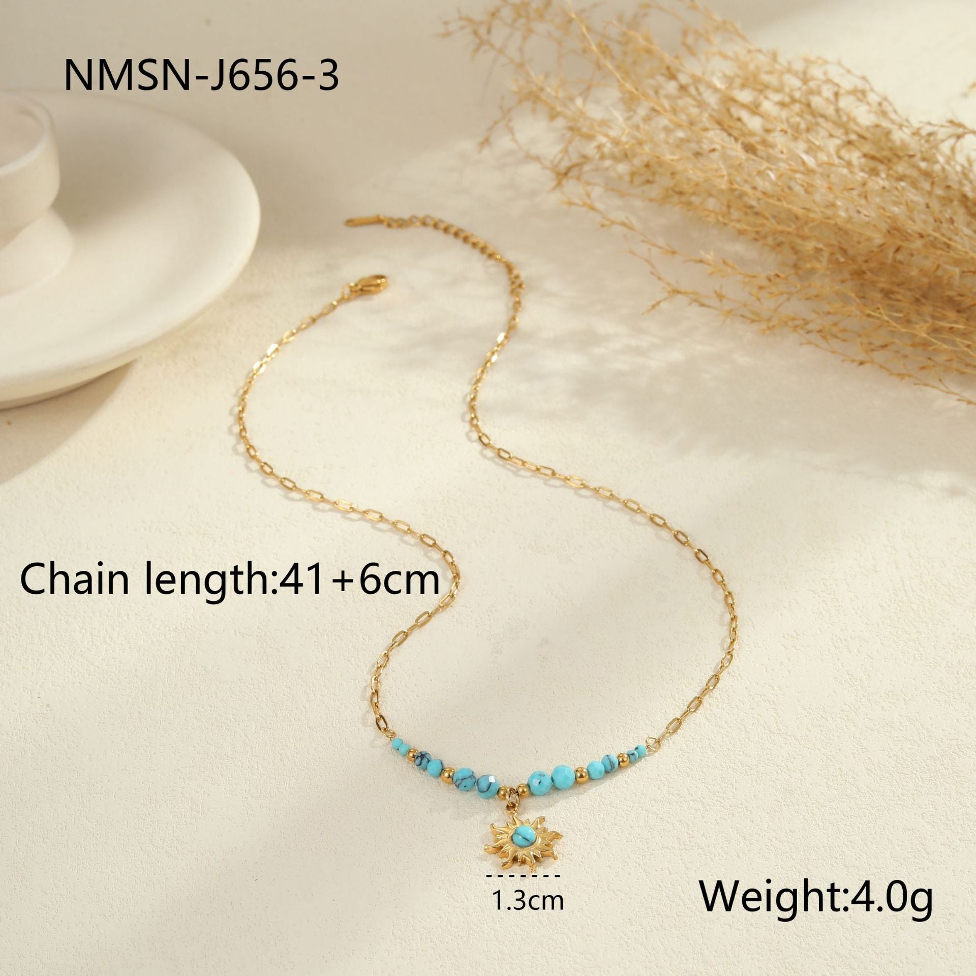 Wholesale Turquoise natural stone Necklace Set