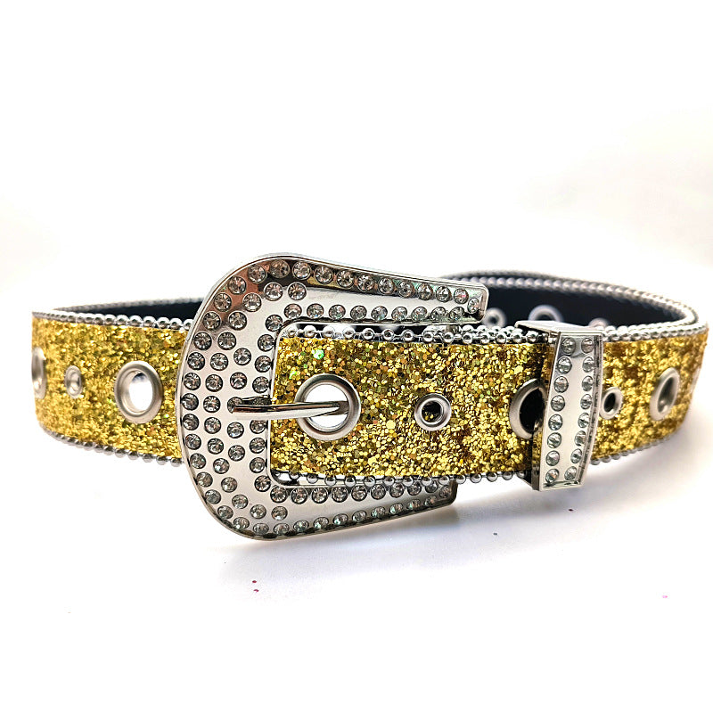 Wholesale Multicolor Rhinestone Belt Sequin Casual Jeans Belt