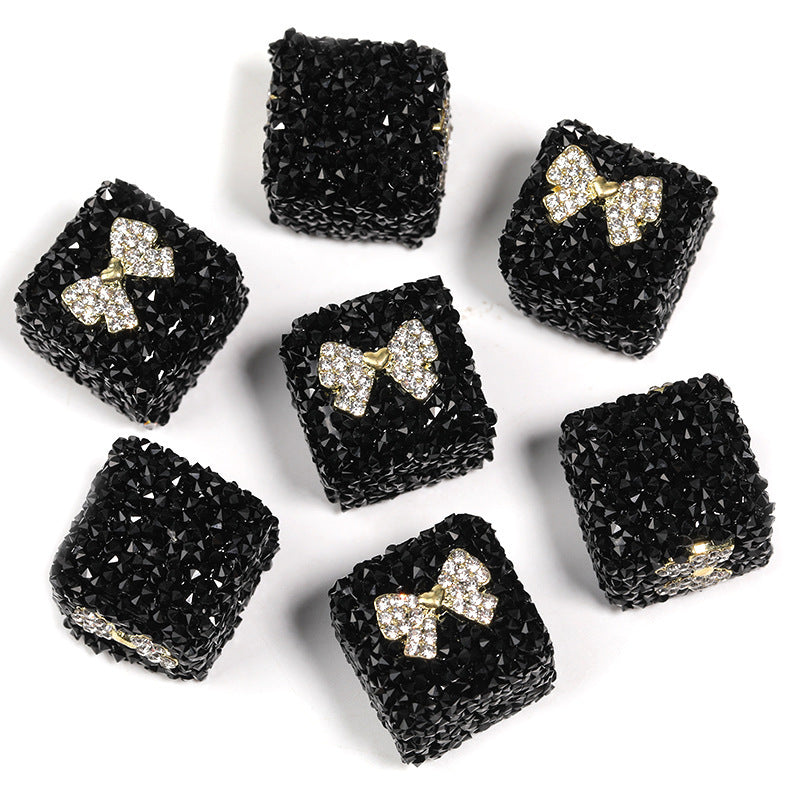 Wholesale  5pcs Colorful soft candy double-sided heart bow Acrylic Beads