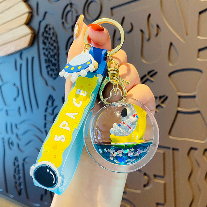 Wholesale Acrylic Creative Liquid Astronaut Floating Keychain