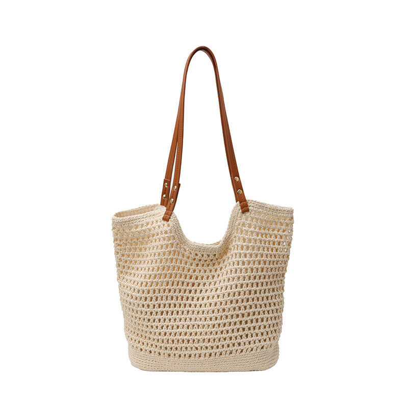 Wholesale Woven bag hollow mesh large capacity shoulder bag