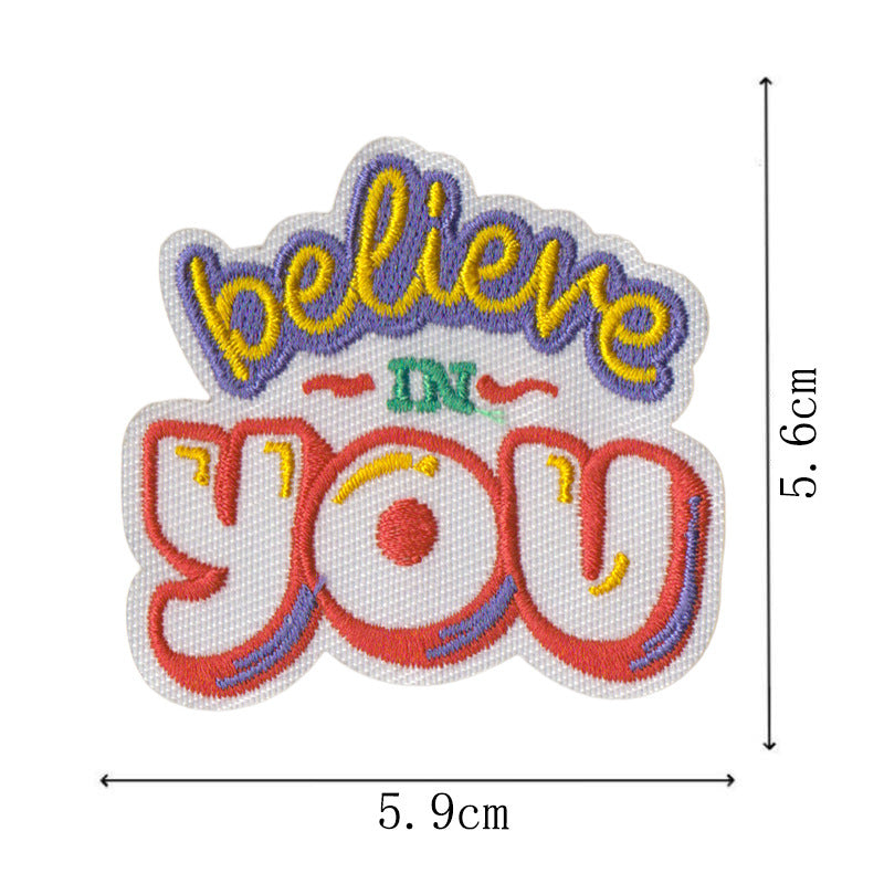 Wholesale Embroidered Inspirational Quote Patches Set 22 Pieces Star Motif Iron On Decorative Fashion Accessory For Coats Gift