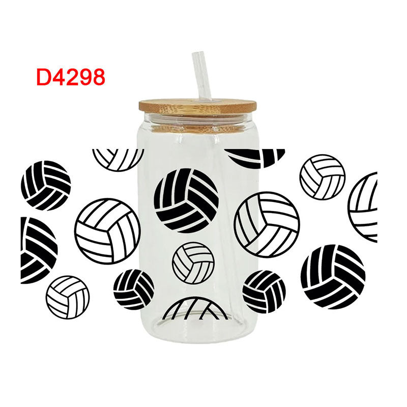 Wholesale UV Transfer Paste Glass Crystal Label 16oz Cup UV DTF Wraps 23cmX11cm