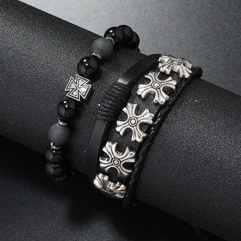 Wholesale Natural Stone Beaded Men's Vintage Bracelet