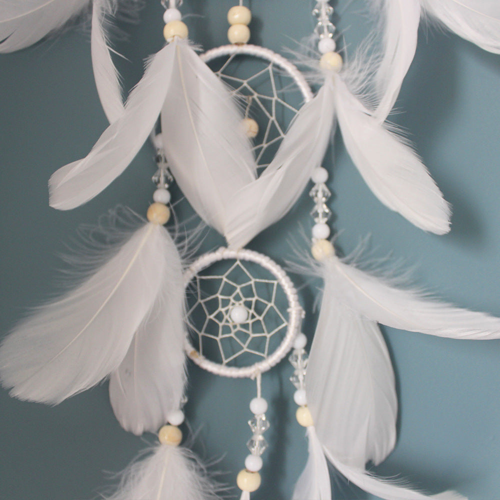 Wholesale White and Black Minimalist Feather Dream Catcher Decorations