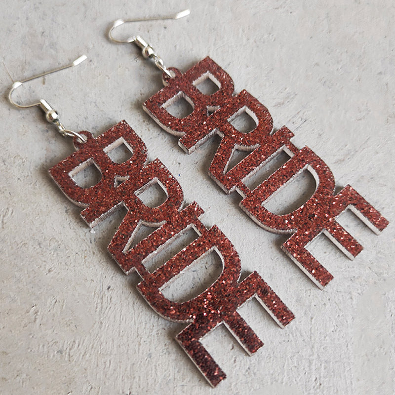 Wholesale 2pairs/pack Acrylic Shiny Alphabet Earrings