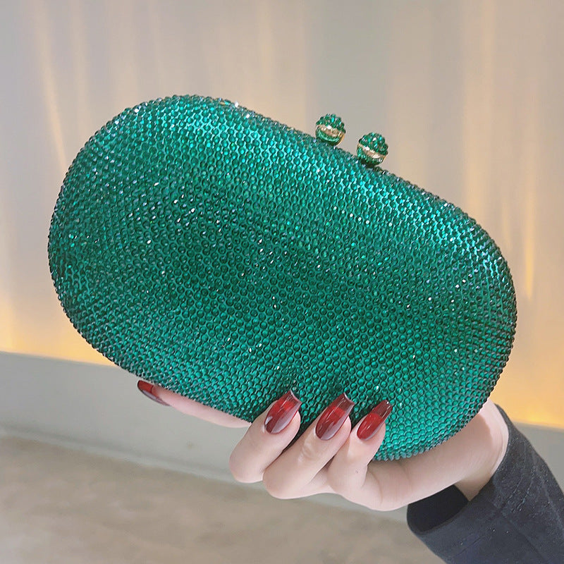 Wholesale Crystal Glitter Blue Clutch Bag