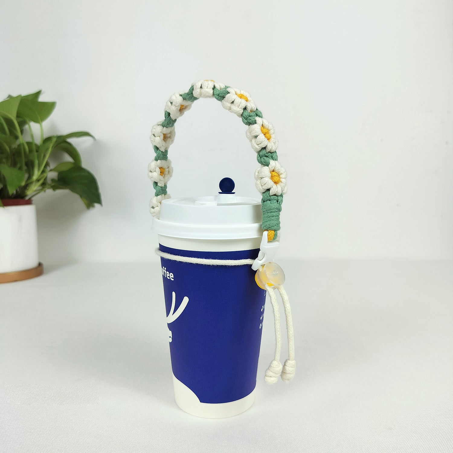 Wholesale Sports Water Cup with Flower Daisy Milk Tea Cup Accessories