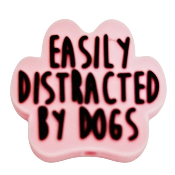 Wholesale 10pcs Pink Cute Claw Imprint Phrases Focal Beads