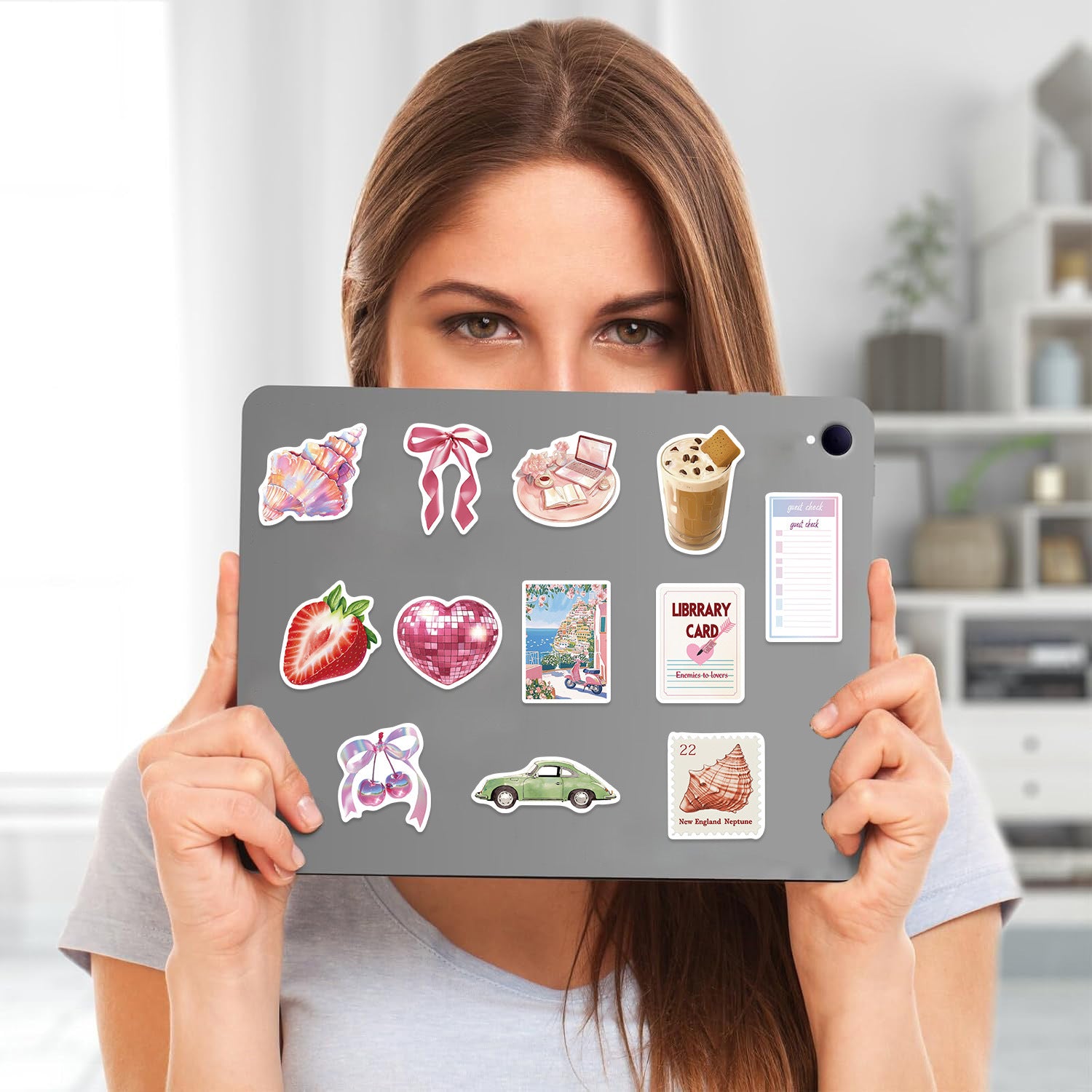 Wholesale 50pcs Pink Bow Cartoon Animal Series Stickers