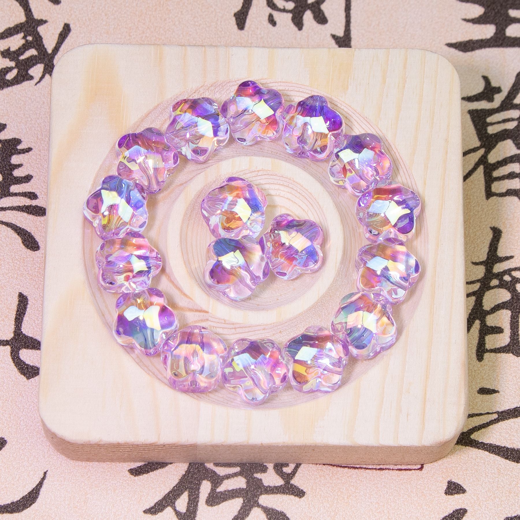 Wholesale 10pcs Faceted Plum Blossom Beads Cold Moon Transparent Loose Beads