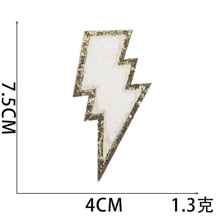 Wholesale Rainbow Embroidered Iron On Patch With Lightning And Five Pointed Star Stylish Clothing Accessory For Casual Wear And Resale