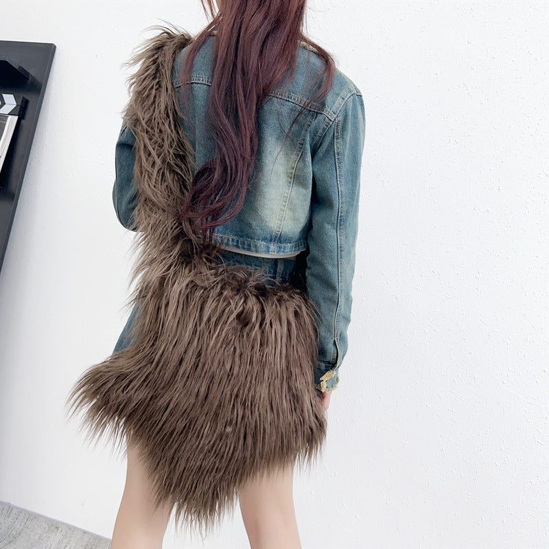 Wholesale Plush Multicolor Star Crossbody Bag Shoulder Bag