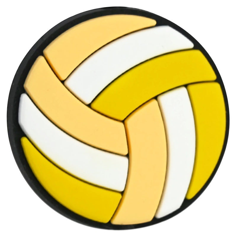 Wholesale Random 100pcs/pack PVC soft rubber perforated beaded accessories for ball sports series   Focal Beads