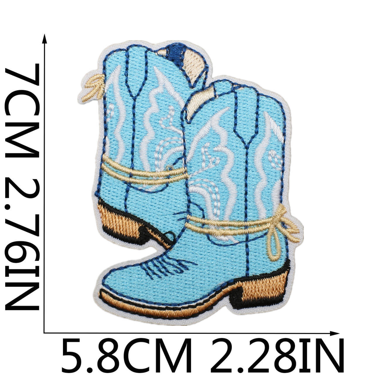 Wholesale Western Cowboy Shell Embroidered Patch Polyester Heat Transfer Applique For Clothing Casual Decorative Accent And Resale