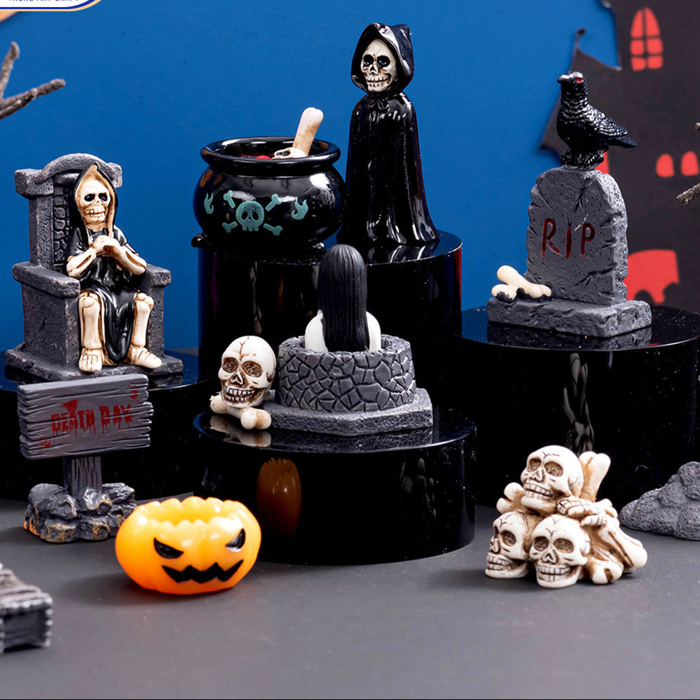 Wholesale Resin  Skull Mummy Figurine European Style Desk Ornament Everyday Use Gift Resale