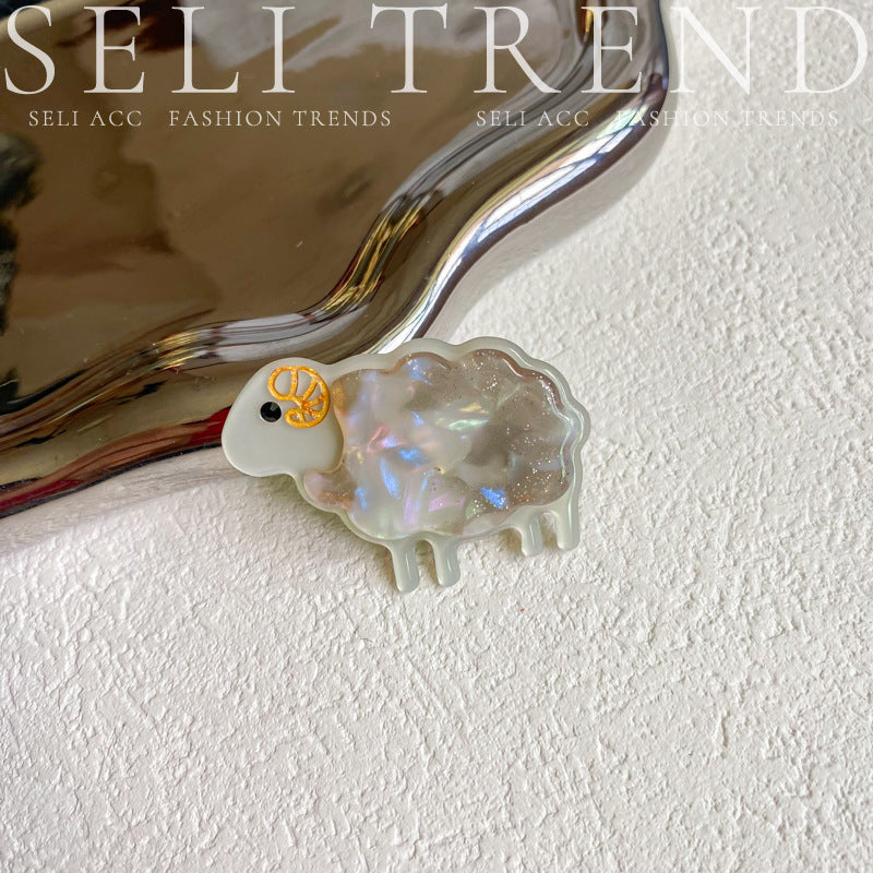 Wholesale Lamb Girl Cute Acetate Grip Clip