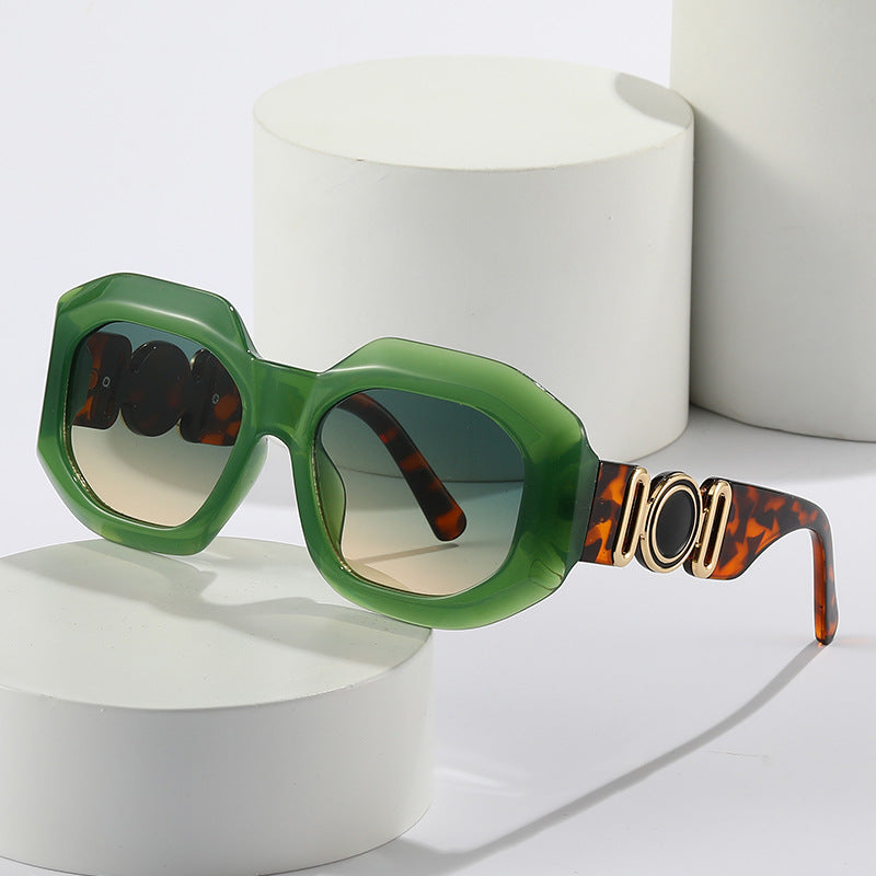 Wholesale Polygonal Jelly Color Versatile Large Frame Sunglasses