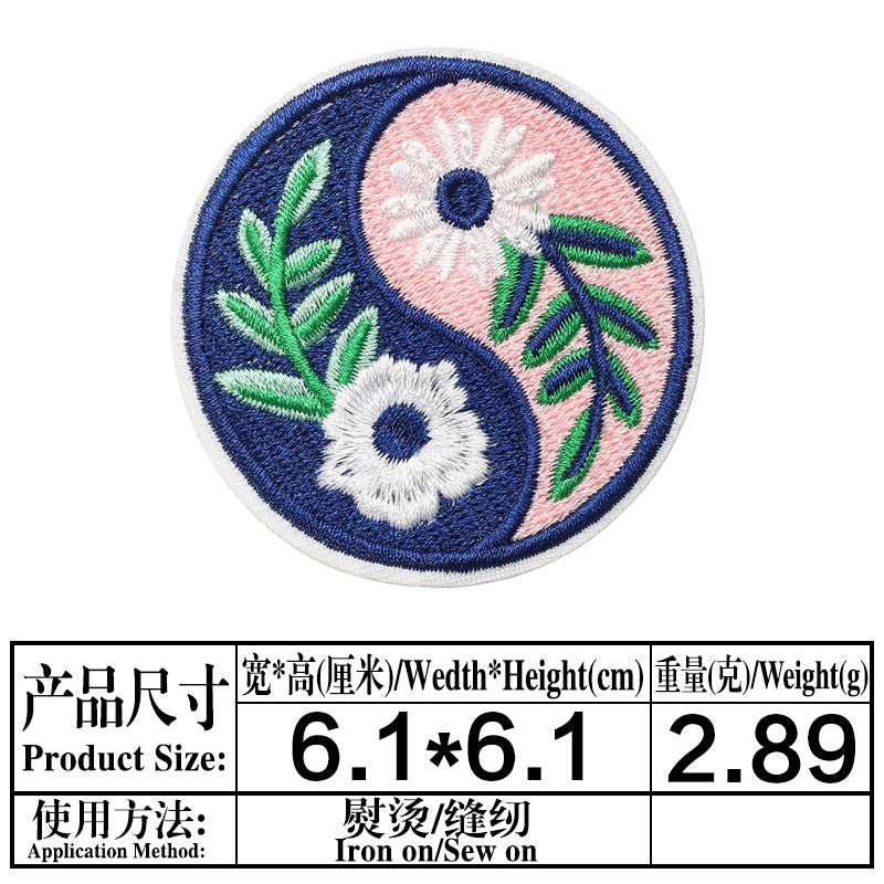 Wholesale Chinese Style Embroidered Flower Patches Twill DIY Applique Decorative Accent For Towels Bags Resale