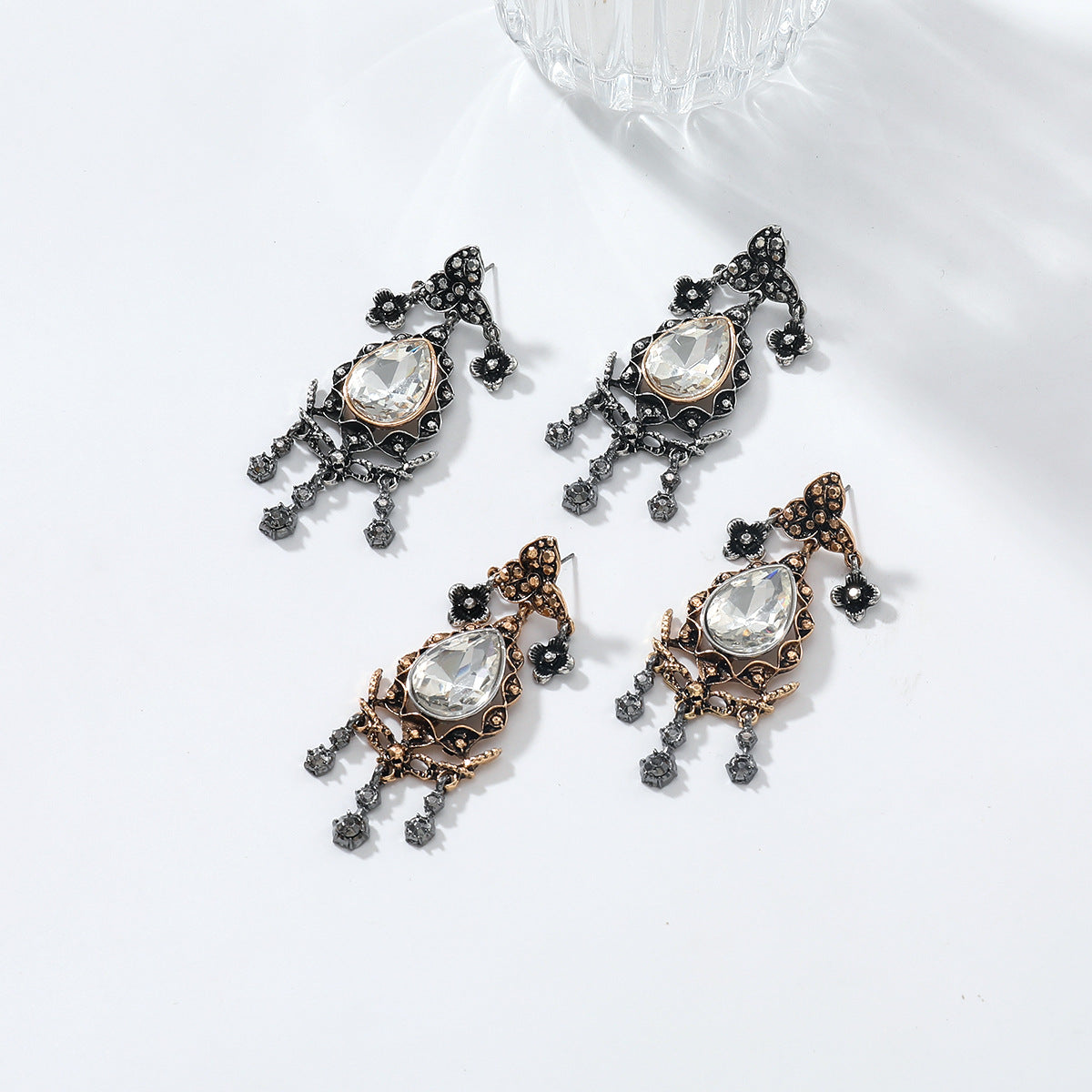 Wholesale Vintage long water droplet multi-layer Bohemian style earrings