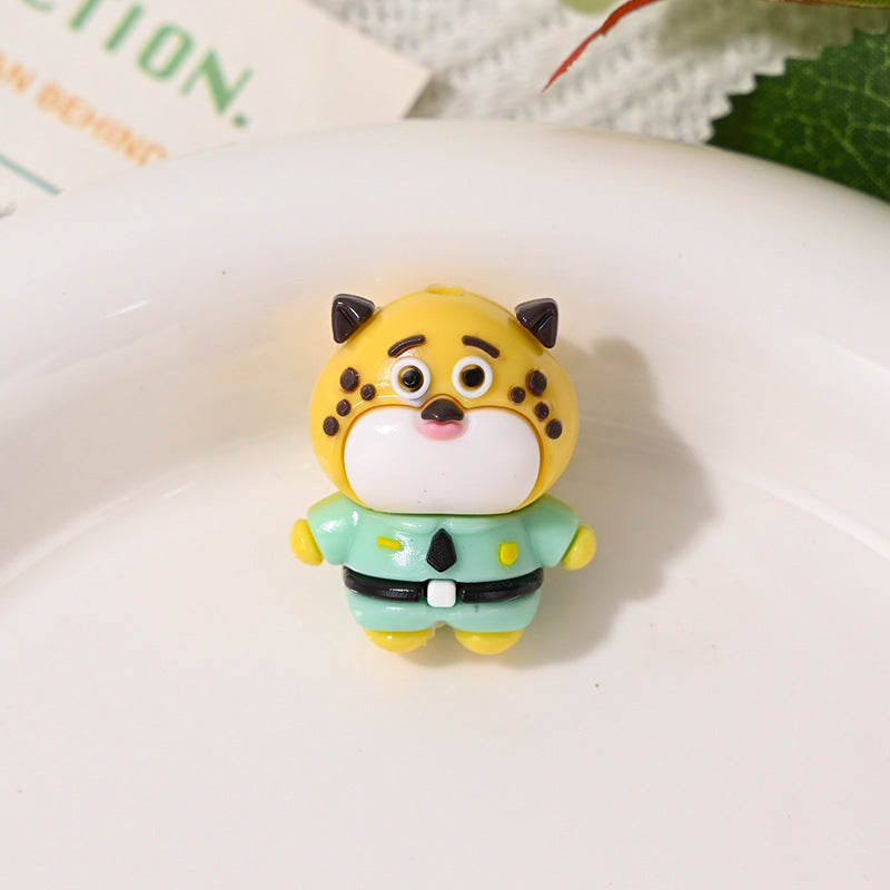 Wholesale  10pcs/pack Cute little leopard straight hole rubber beads    3D Focal Beads