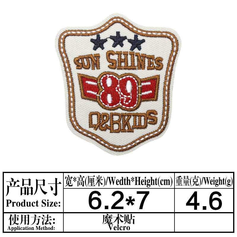 Wholesale Embroidered velcro badge back loop hook strap wool patches