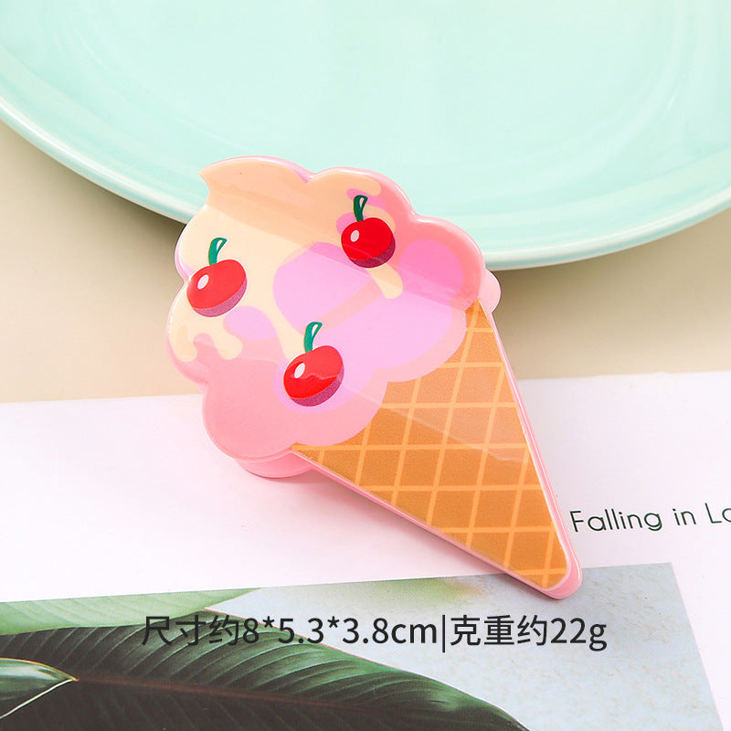 Wholesale Fun Cartoon Food Hair Clips Croissant Burger Pizza Popcorn Design PVC Hair Claw Accessory Chic Everyday Styling And Gift
