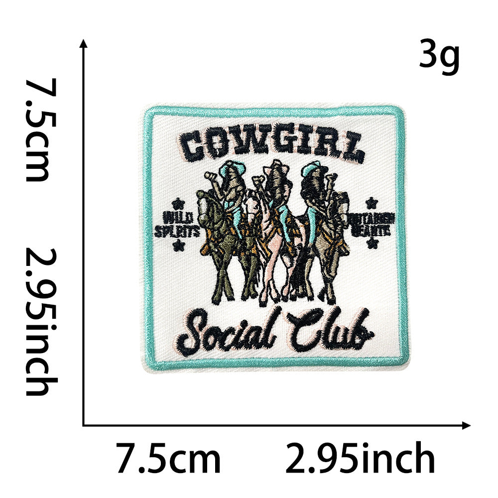 Wholesale Chic Retro Text Embroidered Patch With Iron On Backing Cowgirl Mama Stay Feral Excuse For Coat Craft And Fashion Accessory Resale
