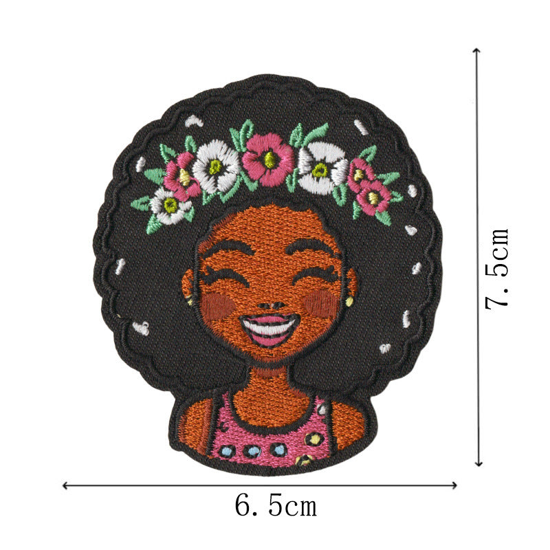 Wholesale Embroidered Patch With Black Independence Day Design Sew On Decorative Badge For Coats Casual Craft Supply For Resale