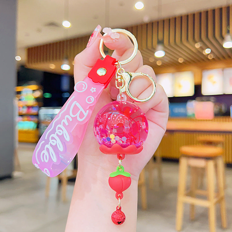 Wholesale Dried Flower Quicksand Liquid Acrylic Keychain