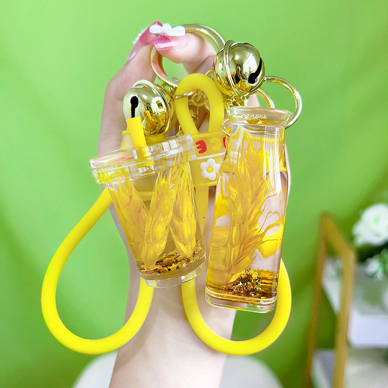 Wholesale Acrylic Oiled Barley Wishing Bottle Keychain