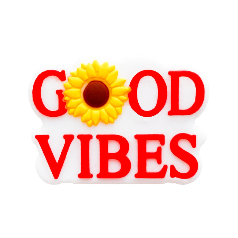 Wholesale 10PCS Good Vibes Silicone Cartoon Beads