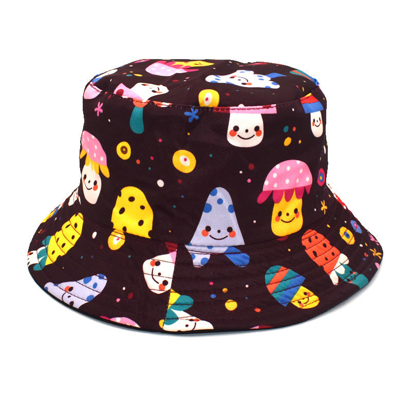 Wholesale Colorful Mushroom Pattern Foldable Outdoor Bucket Hat