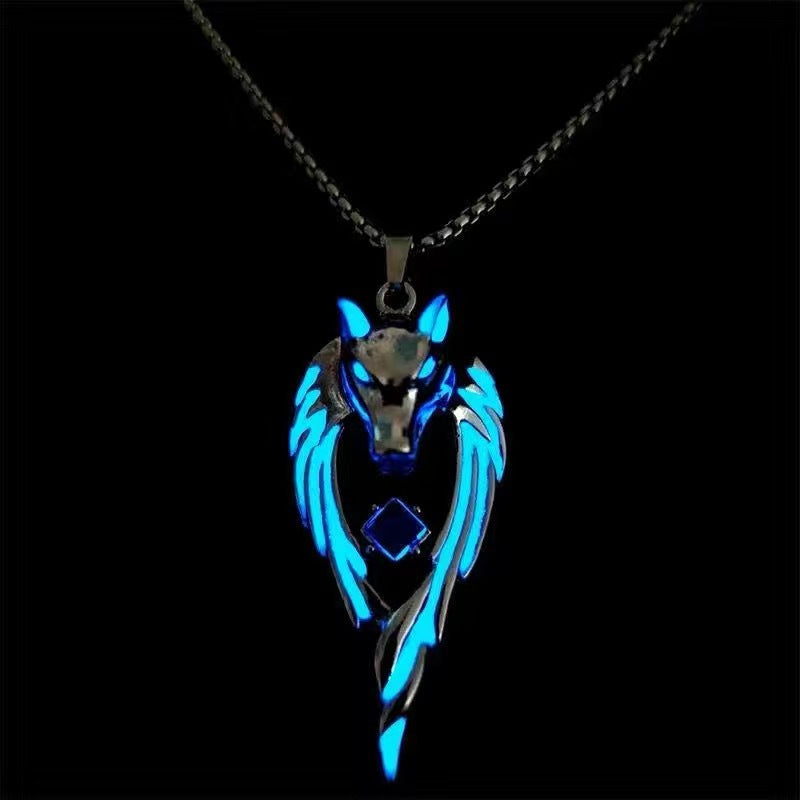 Wholesale Flame Dragon Wolf King Hip-Hop Personality Disco Design Couple Necklace