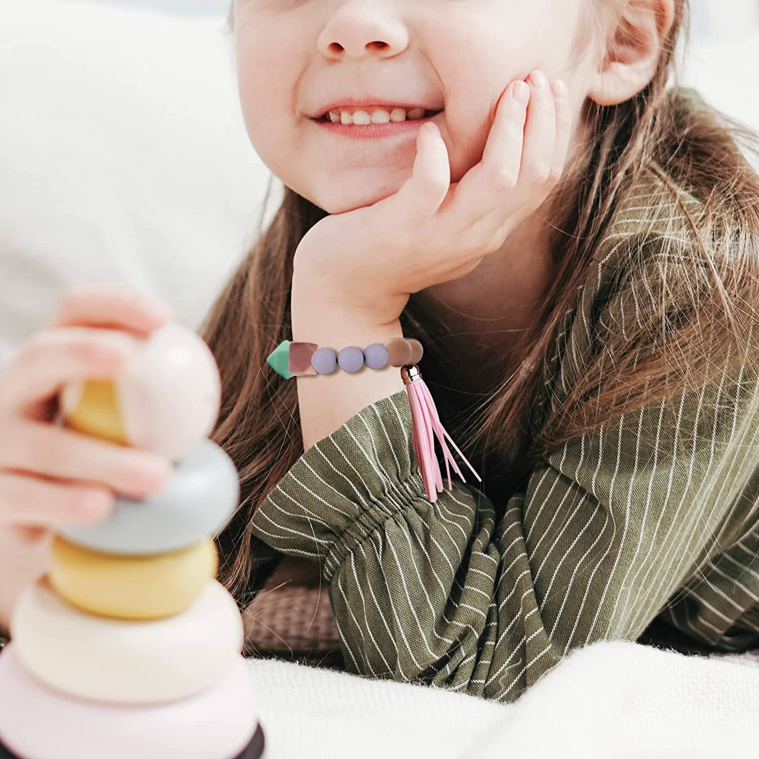 Tener transferencia de agua de 15 mm Impresión de fútbol Beads de silicona