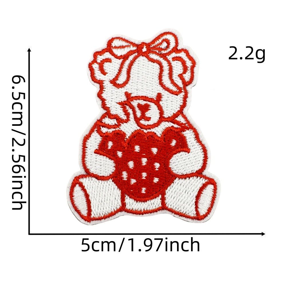Wholesale Cute Pink Strawberry Cloth Patch Bear Ice Cream Embroidery DIY Patches