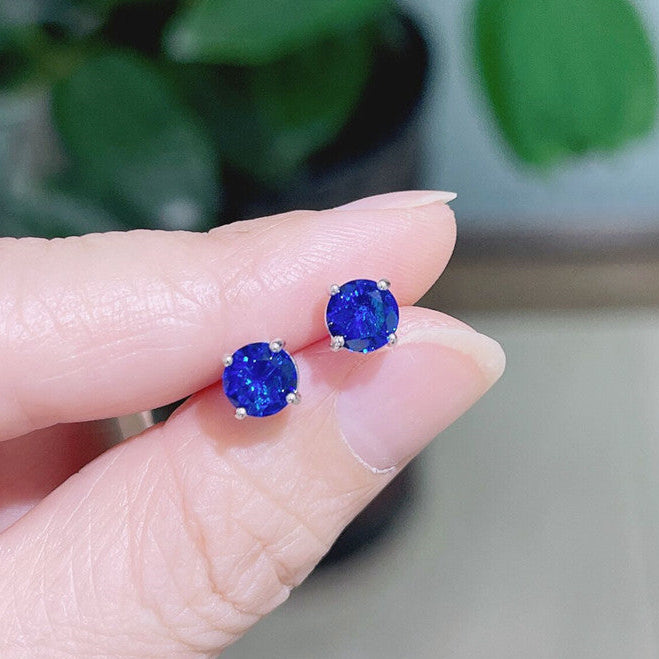 Wholesale Colored zircon four  prong stud earrings