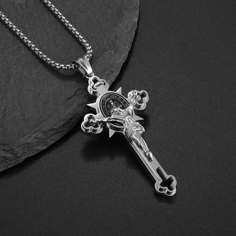 Wholesale Titanium Steel Cross Men's Stainless Steel Necklace
