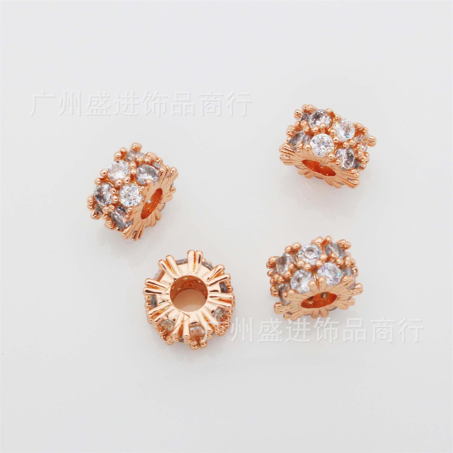 Cuentas de partición de granja de doble hilera de oro rosa al por mayor 10pcs/paquete