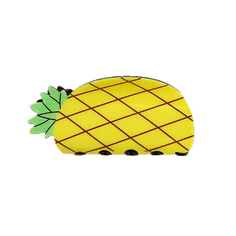 Wholesale PVC Korean Style Fruit Hair Clips Cute Lemon Strawberry Claw Clip For Everyday Styling Gift