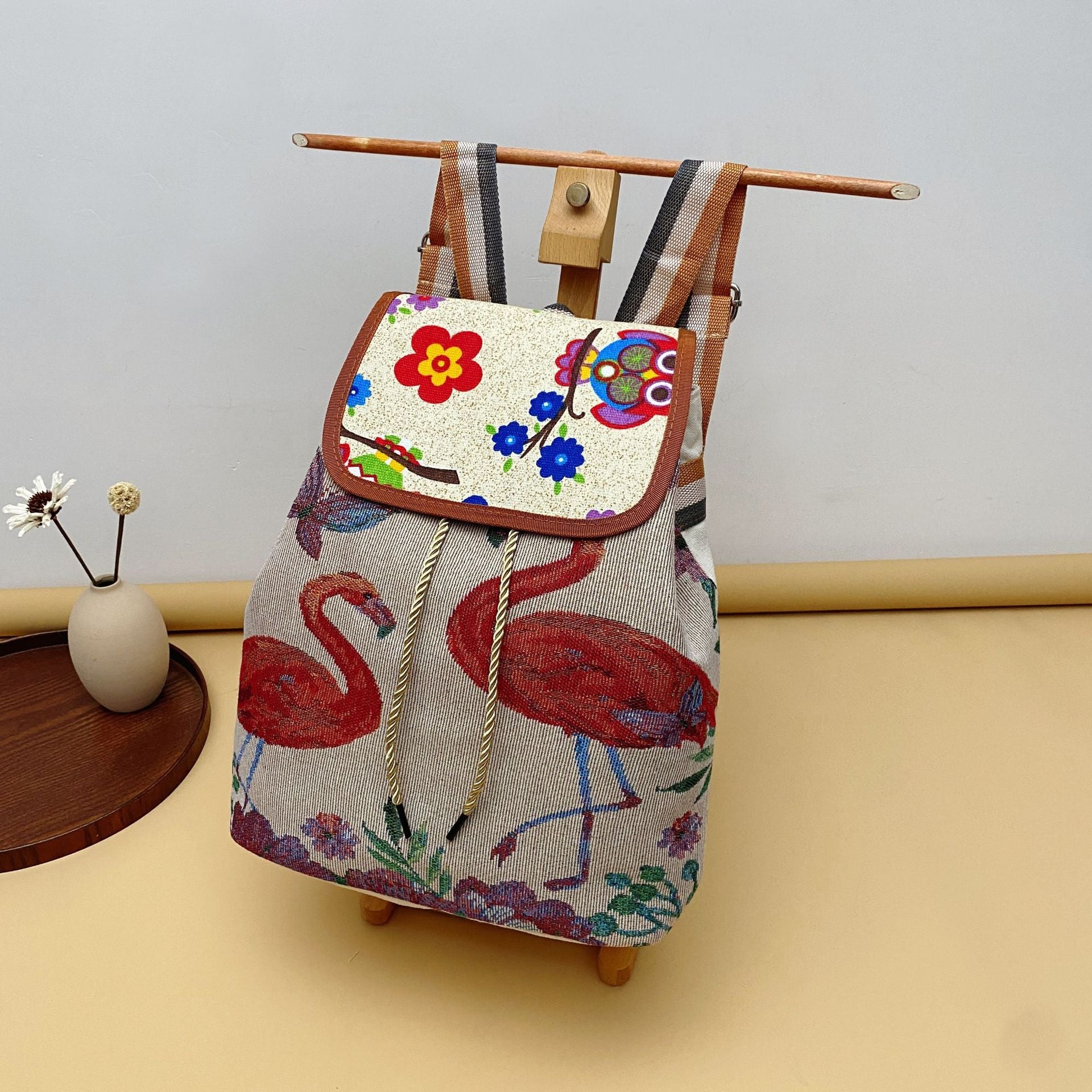 Wholesale Canvas Embroidery Knit Backpack