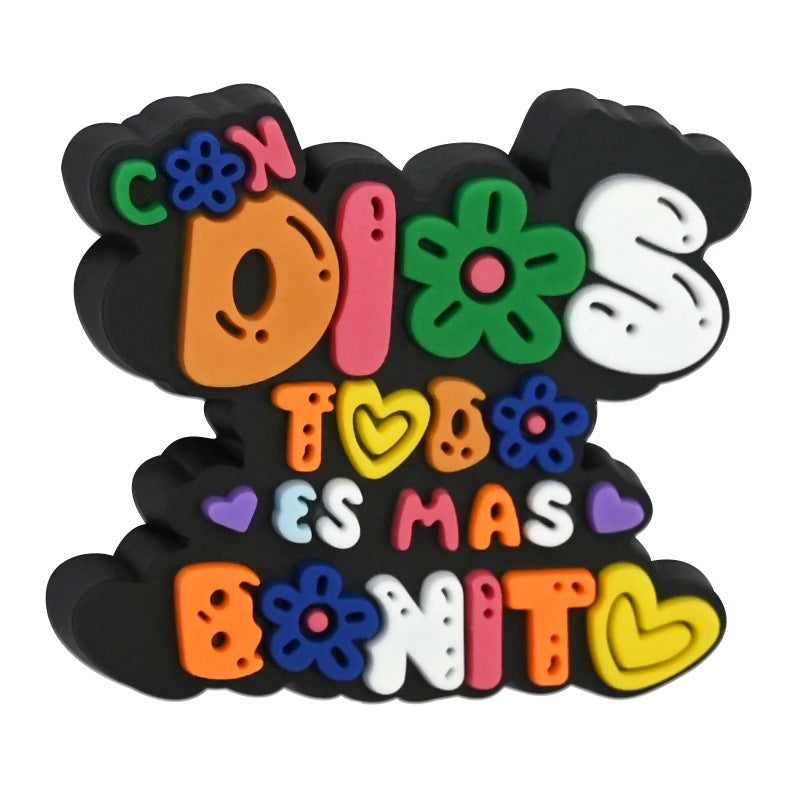 Wholesale Random 100pcs Cartoon Charred Bead DIY Soft Gel Perforated Thick Patch Beads
