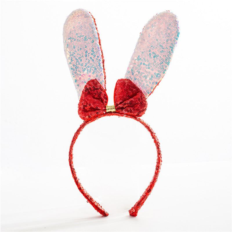 Wholesale New Magic Sequins Rabbit Ears Cute Sweet Hair Band Hair Accessories Korean Cartoon Children's Day Performance Headwear
