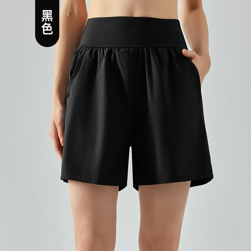 Wholesale High-waisted Belly Tucked Double Pocket Casual Breathable Athletic Shorts