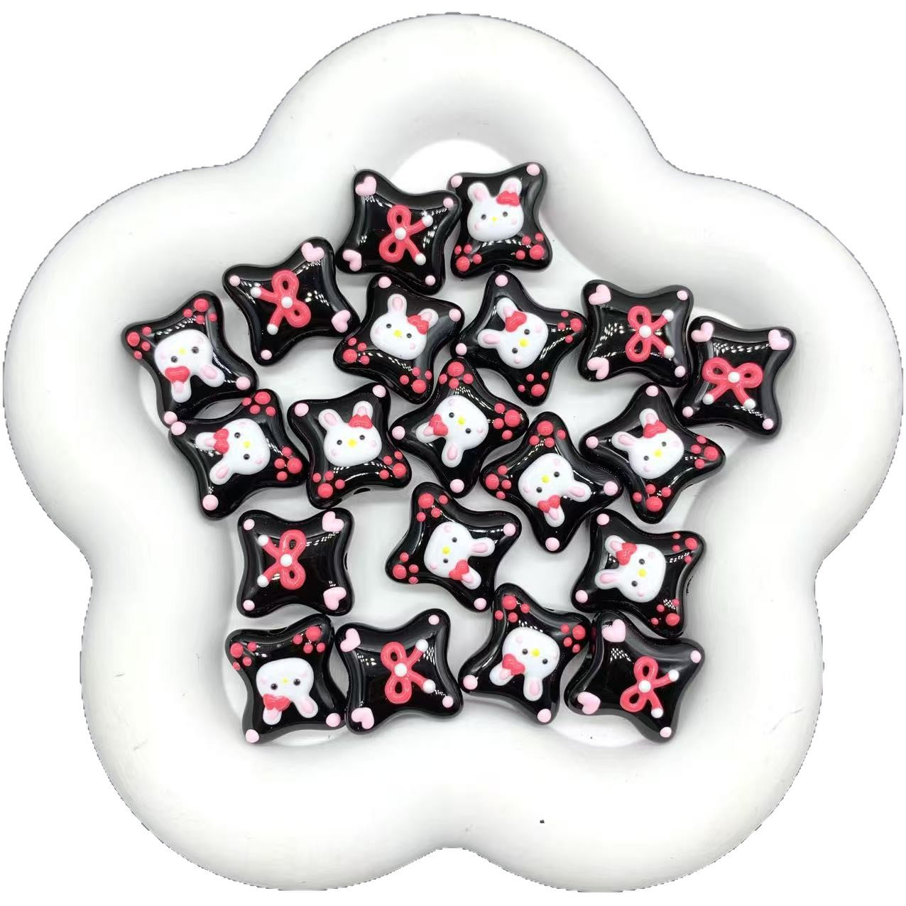 Wholesale 10pcs Panda Bear Cookie Acrylic Beads